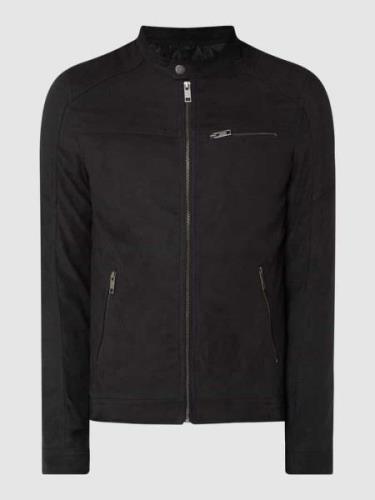 Jack & Jones Jacke mit Biker-Look Modell 'Rocky' in Black, Größe M