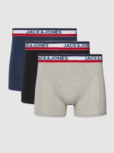 Jack & Jones Trunks mit elastischem Logo-Bund im 3er-Pack in Mittelgra...