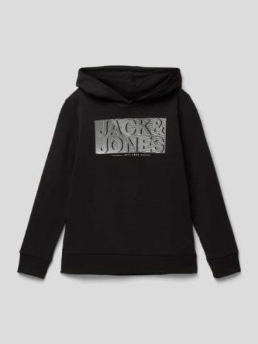 Jack & Jones Hoodie mit Label-Print in Black, Größe 128