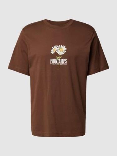 Jack & Jones T-Shirt mit Motiv-Print Modell 'FLORES' in Mittelbraun, G...