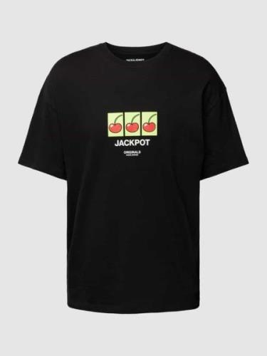 Jack & Jones T-Shirt mit Motiv-Print Modell 'BLOCKPOP' in Black, Größe...