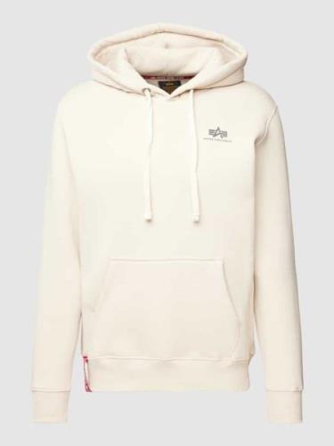 Alpha Industries Hoodie mit Label-Print Modell 'BASIC' in Offwhite, Gr...