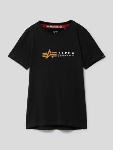 Alpha Industries T-Shirt mit Label-Print Modell 'Label' in Black, Größ...