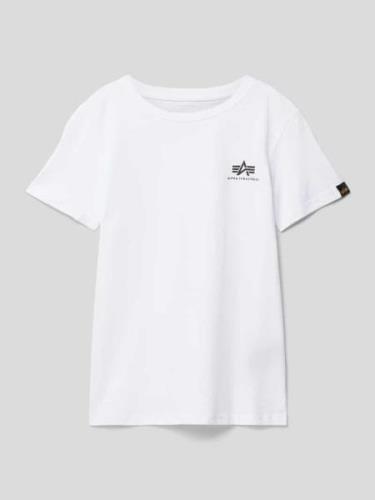 Alpha Industries T-Shirt mit Label-Print in Weiss, Größe 140
