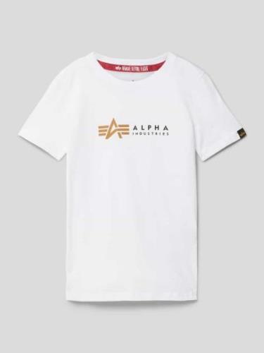 Alpha Industries T-Shirt mit Label-Print Modell 'Label' in Weiss, Größ...
