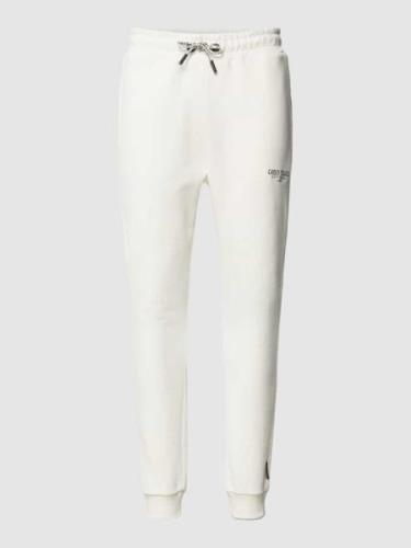 CARLO COLUCCI Sweatpants mit Label-Details in Offwhite, Größe XL