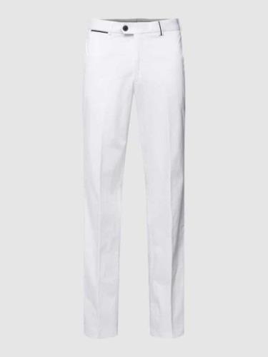 Hiltl Slim Fit Hose mit Bügelfalten Modell 'PEAKER' in Weiss, Größe 25