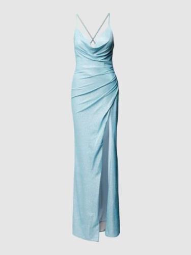 Luxuar Abendkleid im schimmernden Design in Bleu, Größe 48