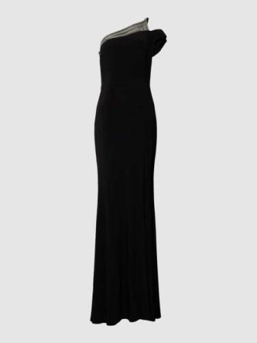 Luxuar Abendkleid mit One-Shoulder-Glitzerträger in Black, Größe 34