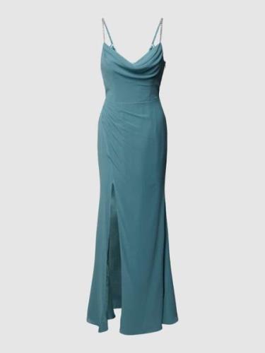 Luxuar Abendkleid mit seitlicher Raffung in Ocean, Größe 44