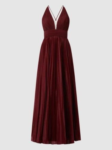 Luxuar Abendkleid mit Glitter-Effekt in Metallic Rot, Größe 38