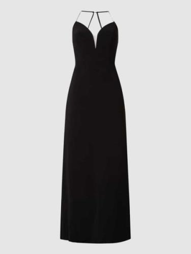 Luxuar Abendkleid mit Strasssteinen in Black, Größe 44