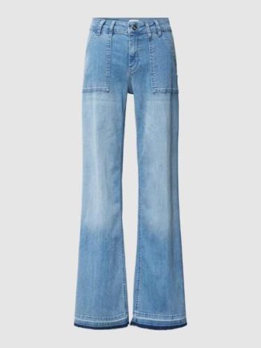 Milano Italy Jeans mit Label-Patch und Washed-Out-Look im Bootcut-Fit ...