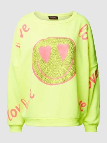 miss goodlife Sweatshirt mit Motiv-Print in Neon Gelb, Größe S
