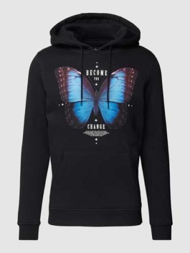 Mister Tee Hoodie mit Motiv-Print Modell 'Become the Change' in Black,...