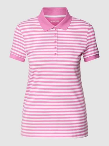 Montego Poloshirt mit Streifenmuster in Pink, Größe XXL