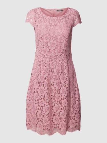Montego Knielanges Kleid mit floralen Stickereien in Rose, Größe 36