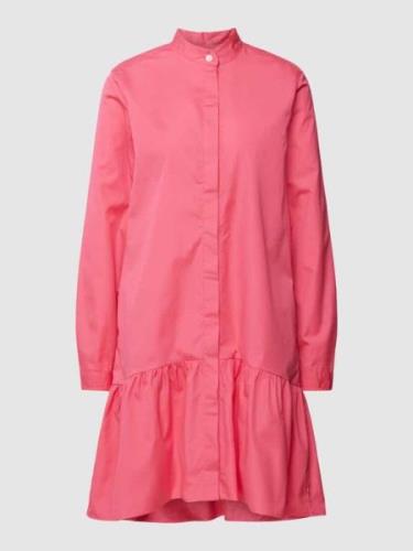 0039 Italy Kleid mit Volantsaum Modell 'Marcia' in Pink, Größe M