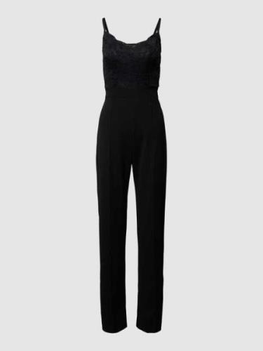 Lipsy Jumpsuit mit Spitzenbesatz in Black, Größe 32