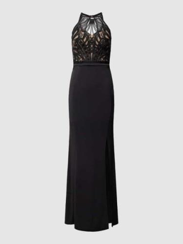 Lipsy Abendkleid mit Spitzenbesatz in Black, Größe 42