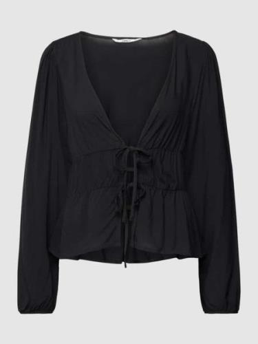 Only Bluse aus Viskose mit Schnürung Modell 'NOVA LIFE' in Black, Größ...