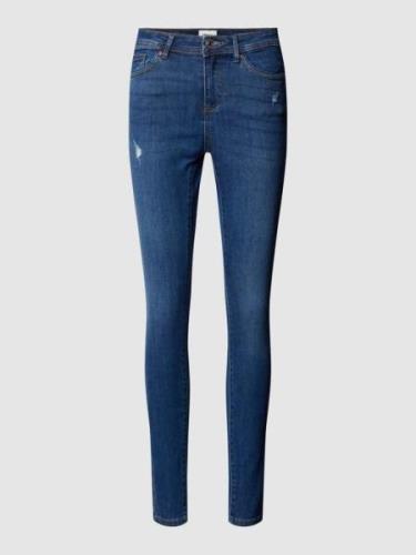 Only Skinny Fit Jeans im Destroyed-Look Modell 'WAUW' in Jeansblau, Gr...