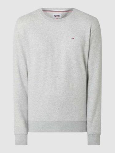 Tommy Jeans Sweatshirt mit Logo in Hellgrau Melange, Größe S