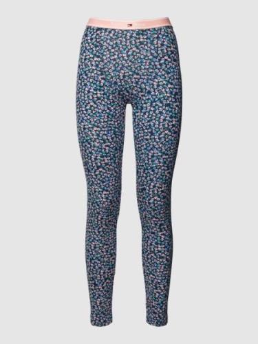 Tommy Jeans Leggings mit floralem Allover-Muster in Blau, Größe XS