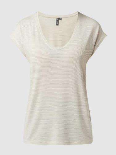 Pieces T-Shirt mit Effektgarn Modell 'Billo' in Weiss, Größe S