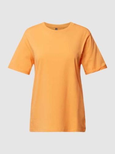 Pieces T-Shirt in unifarbenem Design Modell 'RIA' in Orange, Größe XS