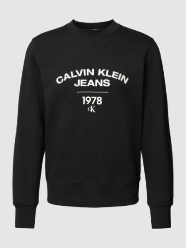 Calvin Klein Jeans Sweatshirt mit Label-Print Modell 'VARSITY' in Blac...