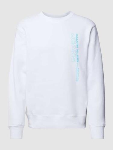 Calvin Klein Jeans Sweatshirt mit Label-Print in Weiss, Größe XXL