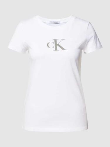 Calvin Klein Jeans Slim Fit T-Shirt mit Paillettenbesatz Modell 'SEQUI...