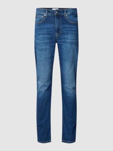 Calvin Klein Jeans Slim Fit Jeans mit Label-Details in Jeansblau, Größ...
