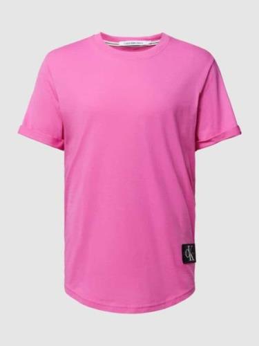 Calvin Klein Jeans T-Shirt mit Label-Patch in Pink, Größe L