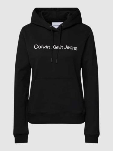 Calvin Klein Jeans Hoodie mit Label-Print in Black, Größe XS