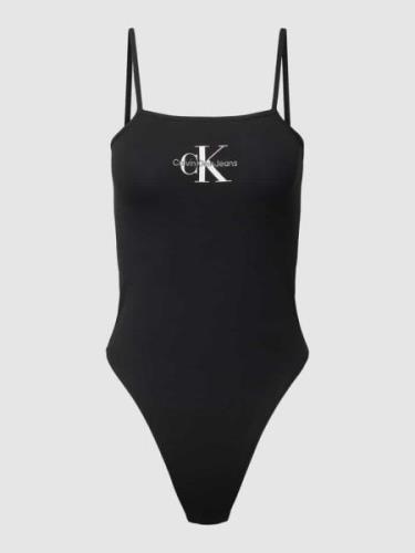 Calvin Klein Jeans Body mit Label-Print in Black, Größe XS