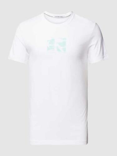 Calvin Klein Jeans T-Shirt mit Label-Print in Weiss, Größe XS
