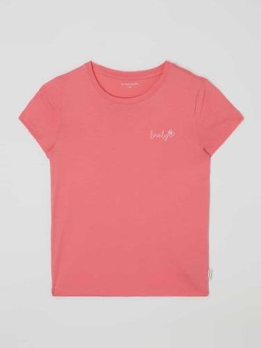 Tom Tailor T-Shirt mit Stickerei in Pink, Größe 164