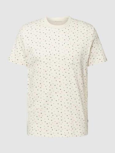 Tom Tailor T-Shirt mit Allover-Muster Modell 'Allover printed' in Beig...