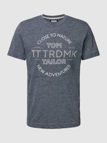 Tom Tailor T-Shirt mit Label-Print in Marine, Größe S