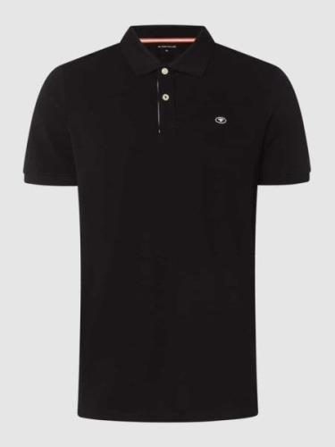 Tom Tailor Poloshirt mit Logo-Stitching Modell 'Basic' in Black, Größe...
