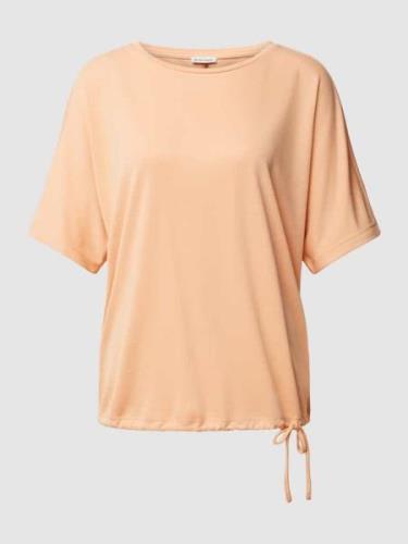 Tom Tailor T-Shirt mit Tunnelzug am Saum in Apricot, Größe S