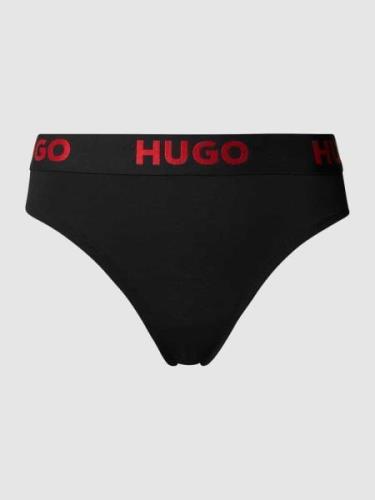 HUGO String mit Logo-Bund in Black, Größe XS