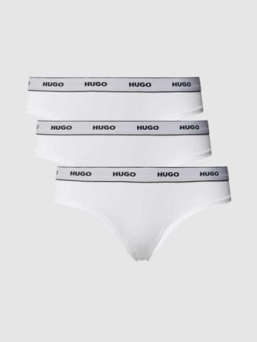 HUGO String mit Logo-Bund im 3er-Pack in Weiss, Größe XS