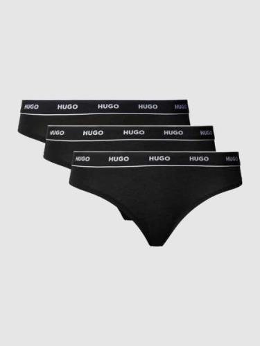 HUGO String mit Logo-Bund im 3er-Pack in Black, Größe S