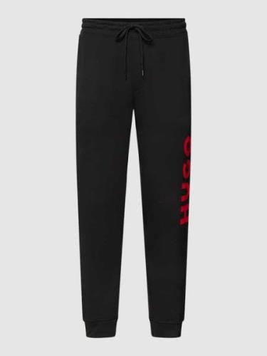 HUGO Sweatpants mit Label-Print Modell 'Dutschi' in Black, Größe M