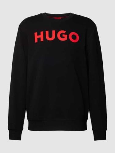 HUGO Sweatshirt mit Label-Detail Modell 'Dem' in Black, Größe S