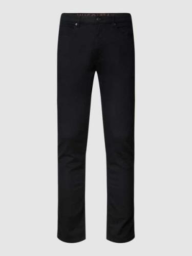 HUGO Regular Fit Jeans mit Logo-Details  Modell '734' in Black, Größe ...