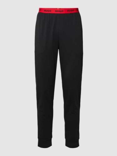 HUGO Sweatpants mit elastischem Logo-Bund Modell 'Linked' in Black, Gr...